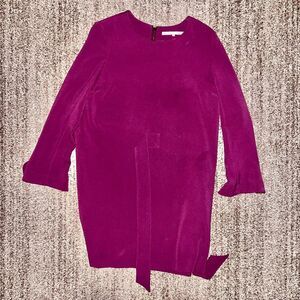 Rachel Roy Women's Zip Back Asymmetrical Pocketed Plum Dress Size 10